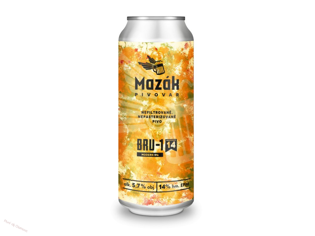 Mazák BRU-1 Modern IPA 14° 500 ml (plech)